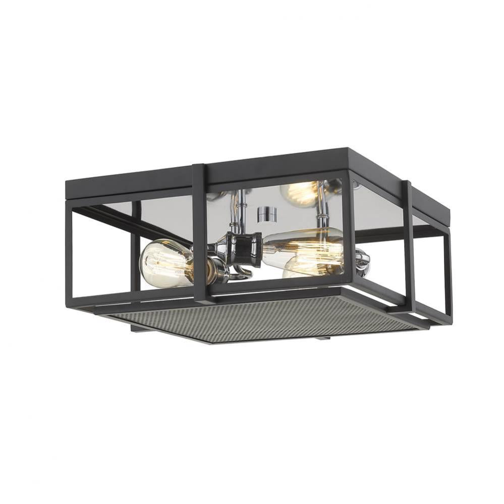 Z-Lite Lighting BLACK 724F15-MB+CH Flush Mount - Chrome