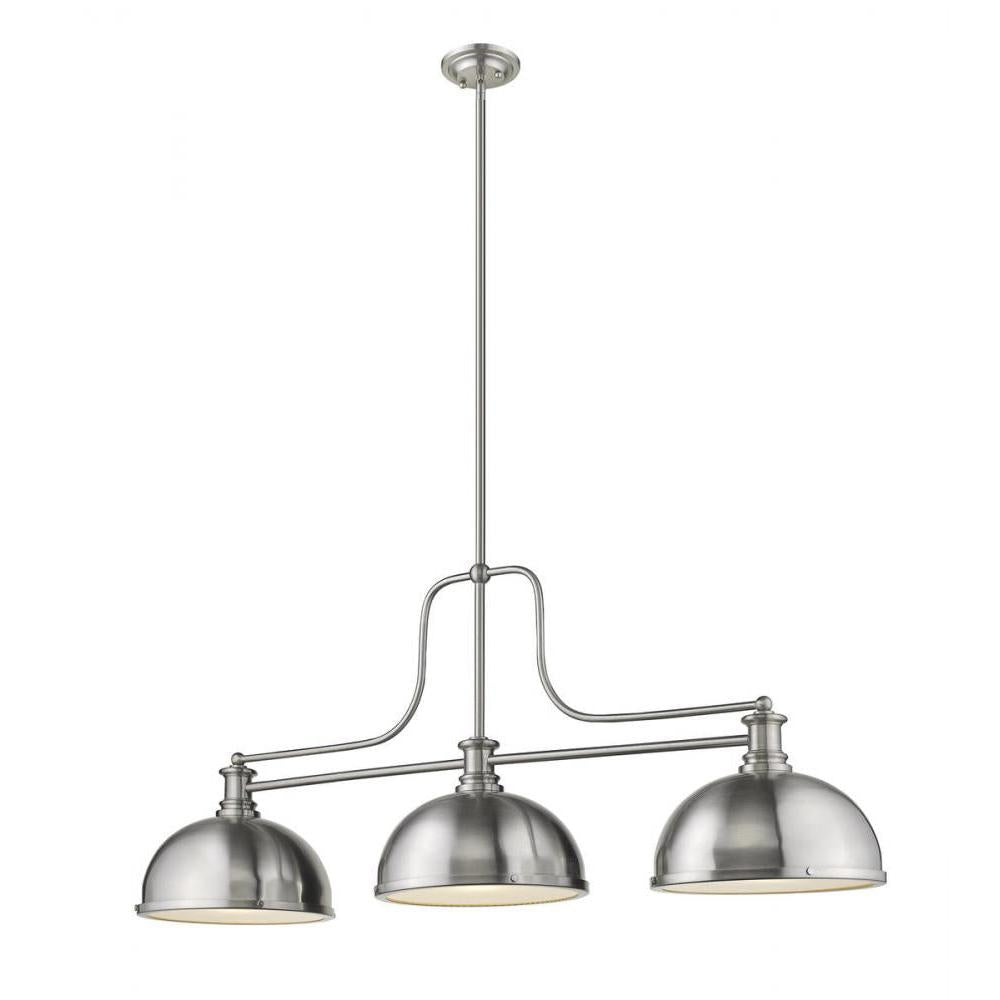 3 Light Billiard Table Light -Brushed Nckel