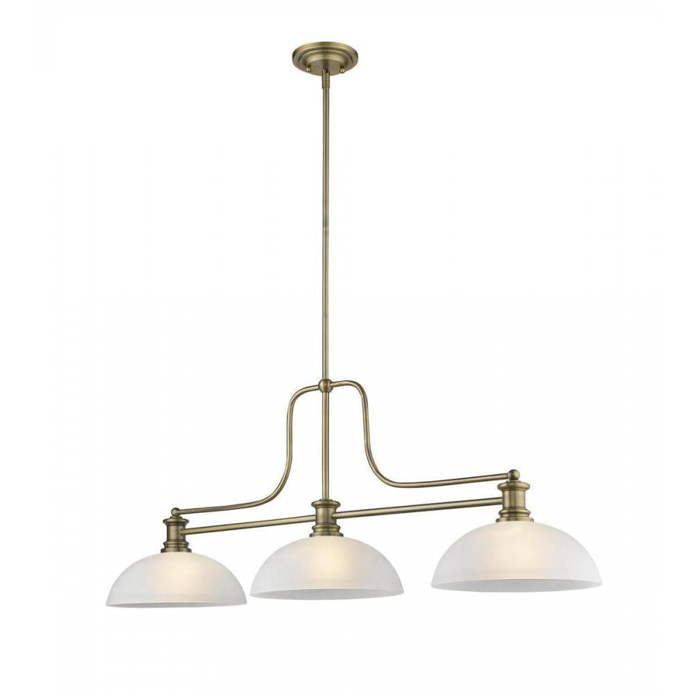 3 Light Billiard Table Light -White Linen