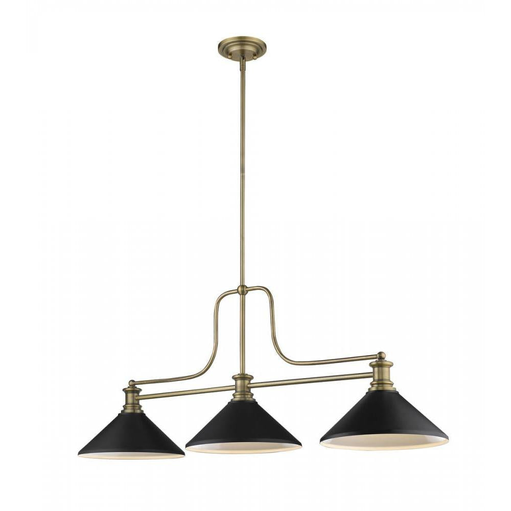 3 Light Billiard Table Light -Matte Black