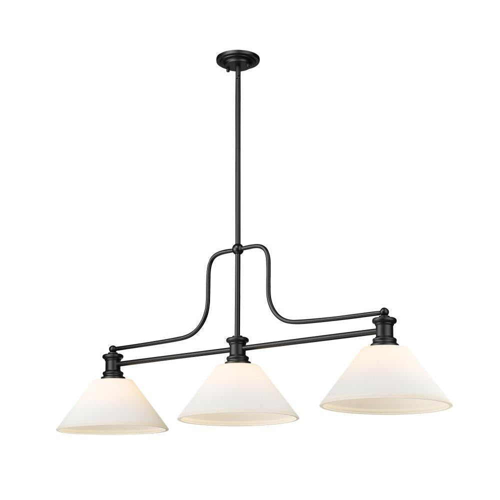 3 Light Billiard Table Light -Matte Opal