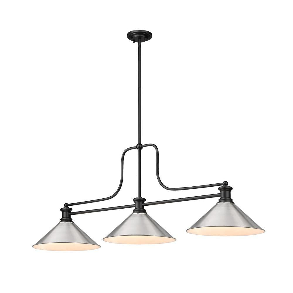 3 Light Billiard Table Light -Brushed Nickel