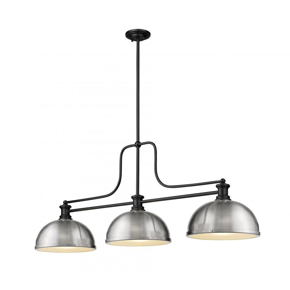 3 Light Billiard Table Light -Brushed Nickel