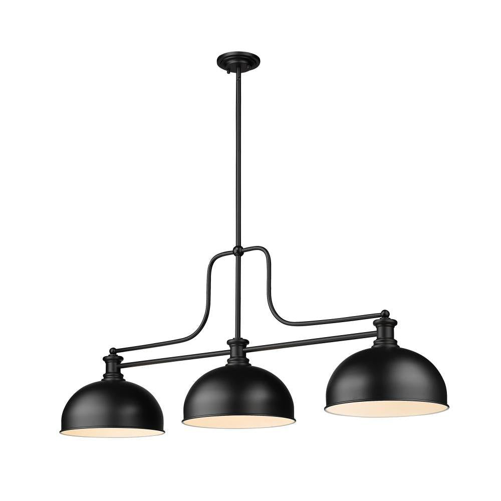 3 Light Billiard Table Light -Matte Black