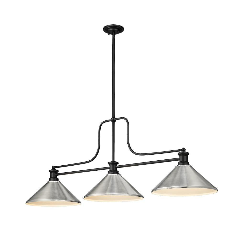 3 Light Billiard Table Light -Brushed Nickel