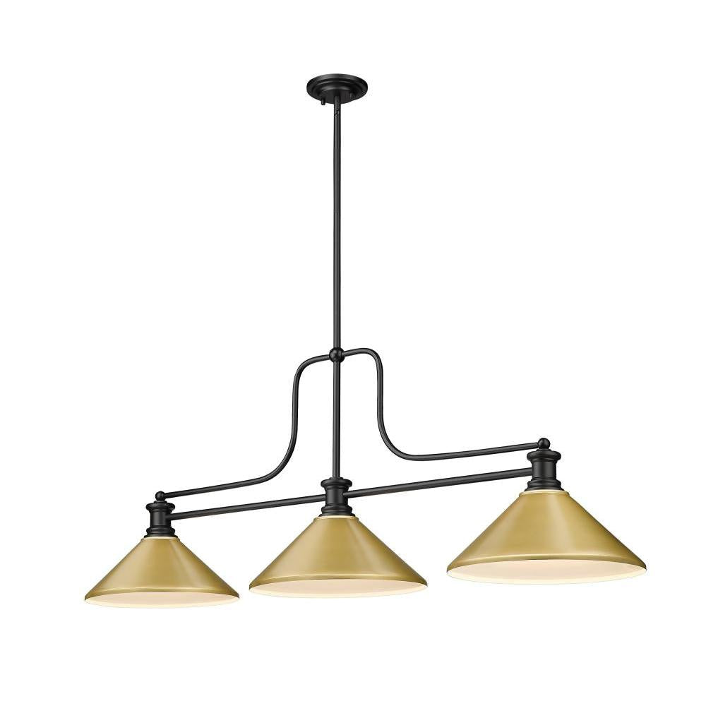 3 Light Billiard Table Light -Satin Gold