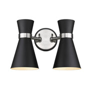 2 Light Wall Sconce-Matte Black