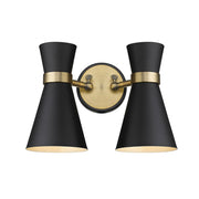 2 Light Wall Sconce-Matte Black