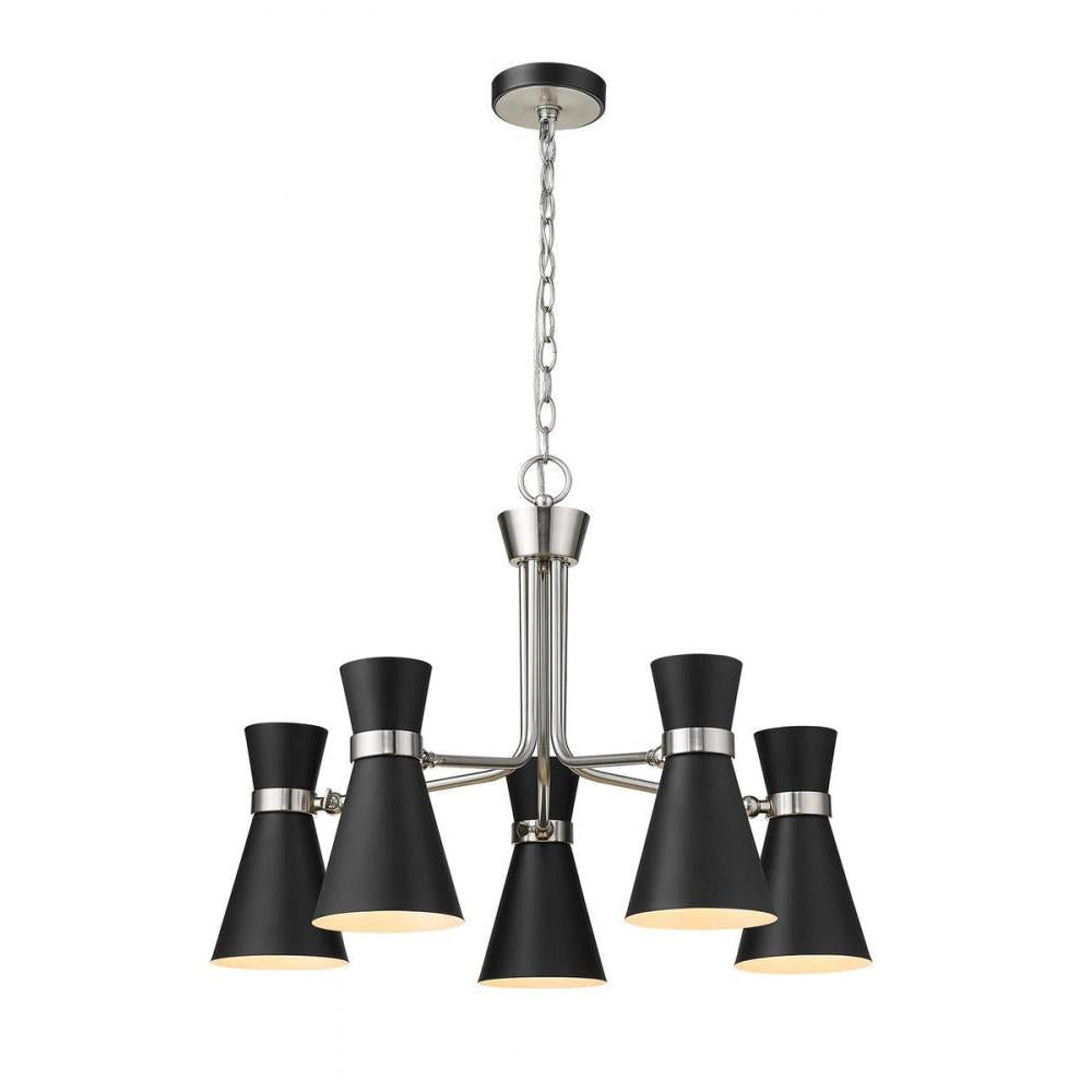 5 Light Chandelier-Matte Black