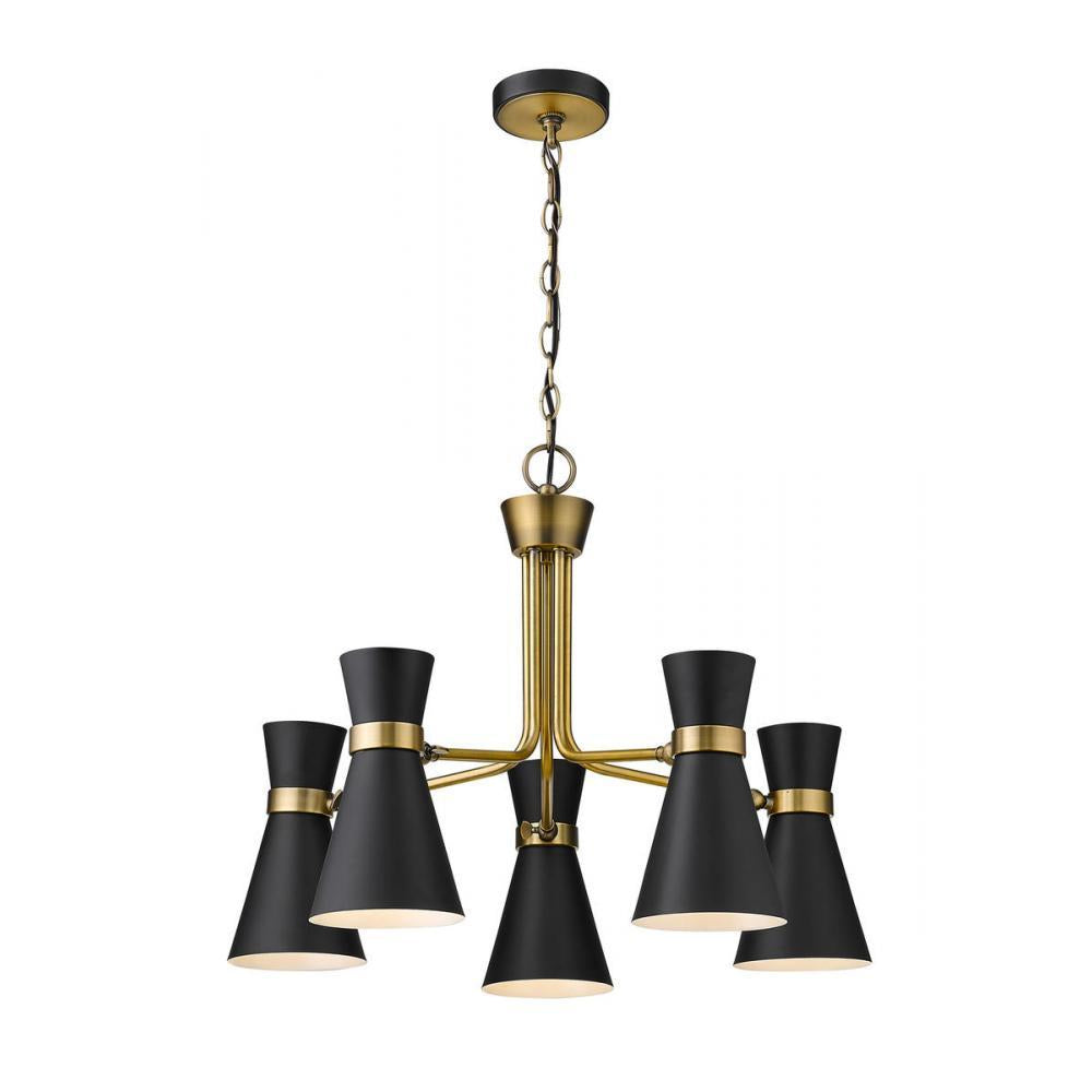 5 Light Chandelier-Matte Black