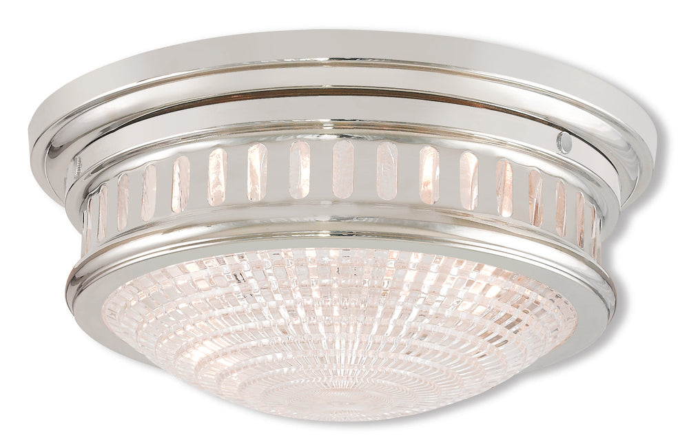 Livex Lighting BERWICK 73052-35 Flush Mount Transitional - Polished Nickel