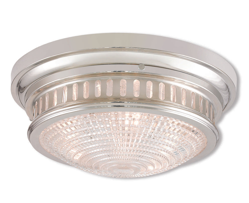 Livex Lighting BERWICK 73053-35 Flush Mount Transitional - Polished Nickel