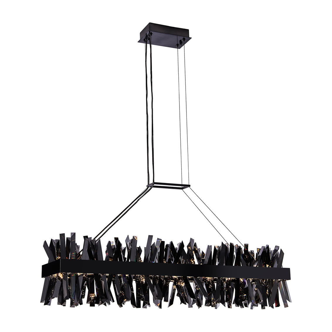 Glacier 48-in (108-watt) LED Black Nickel Linear Chandelier