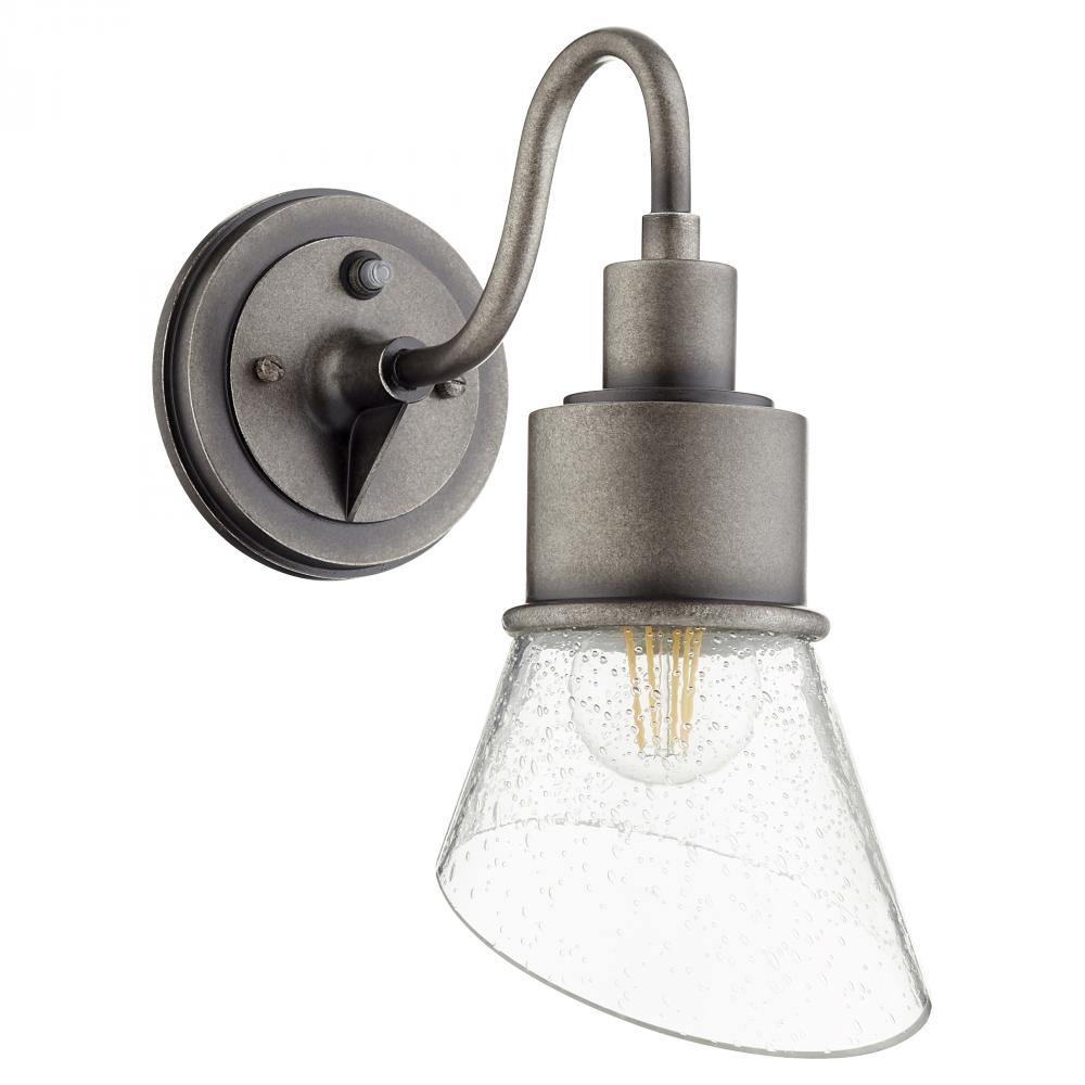 Quorum Lighting TORREY 732-37 Sconce Farm House - Weathered Zinc W Clear Seeded