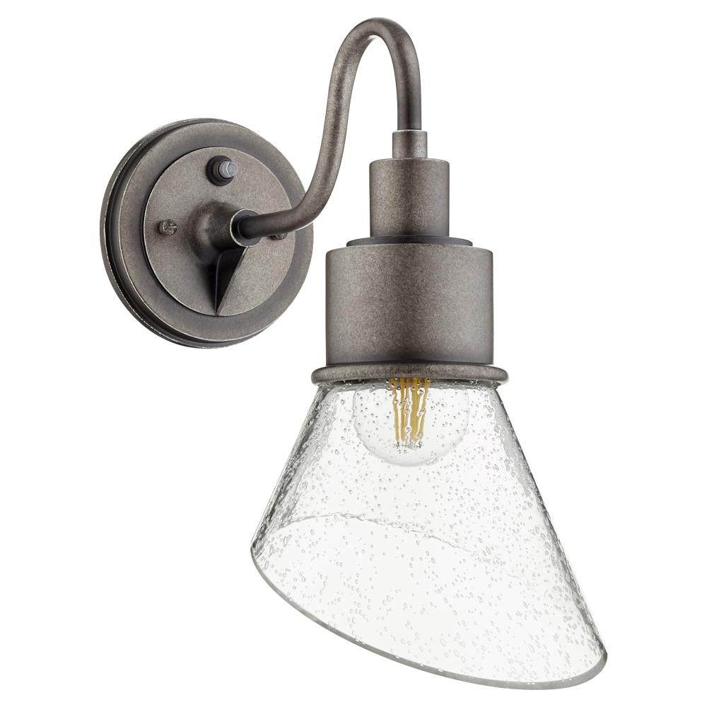 Quorum Lighting TORREY 733-37 Sconce Farm House - Weathered Zinc W Clear Seeded