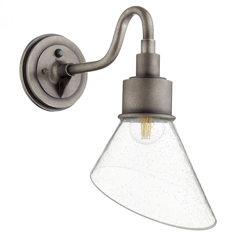 Quorum Lighting TORREY 734-37 Sconce Farm House - Weathered Zinc W Clear Seeded