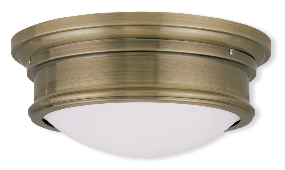 Livex Lighting ASTOR 7342-01 Flush Mount Transitional - Antique Brass