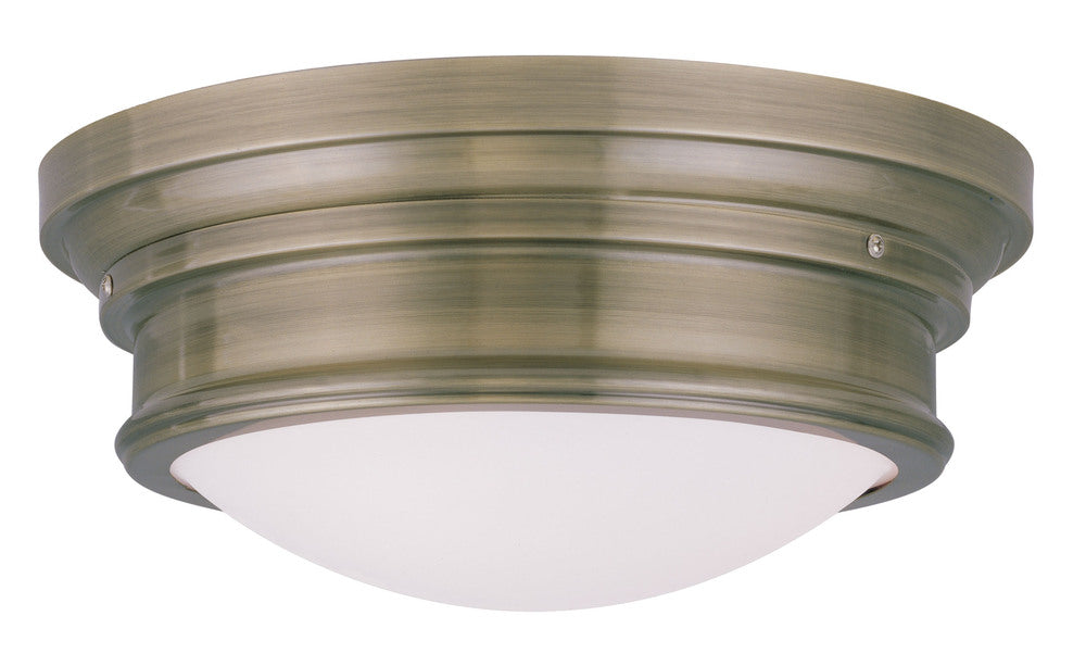 Livex Lighting ASTOR 7343-01 Flush Mount Transitional - Antique Brass