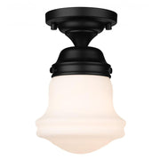 1 Light Flush Mount Light-Matte Opal