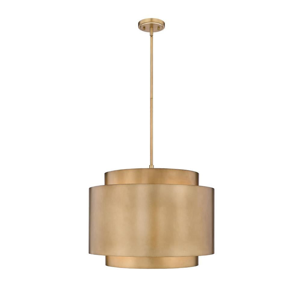4 Light Chandelier-Rubbed Brass
