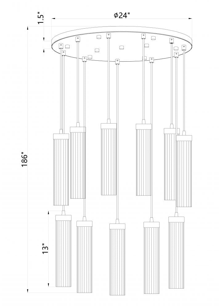 Z-Lite Lighting 740P-11R-RB Chandelier - Brass