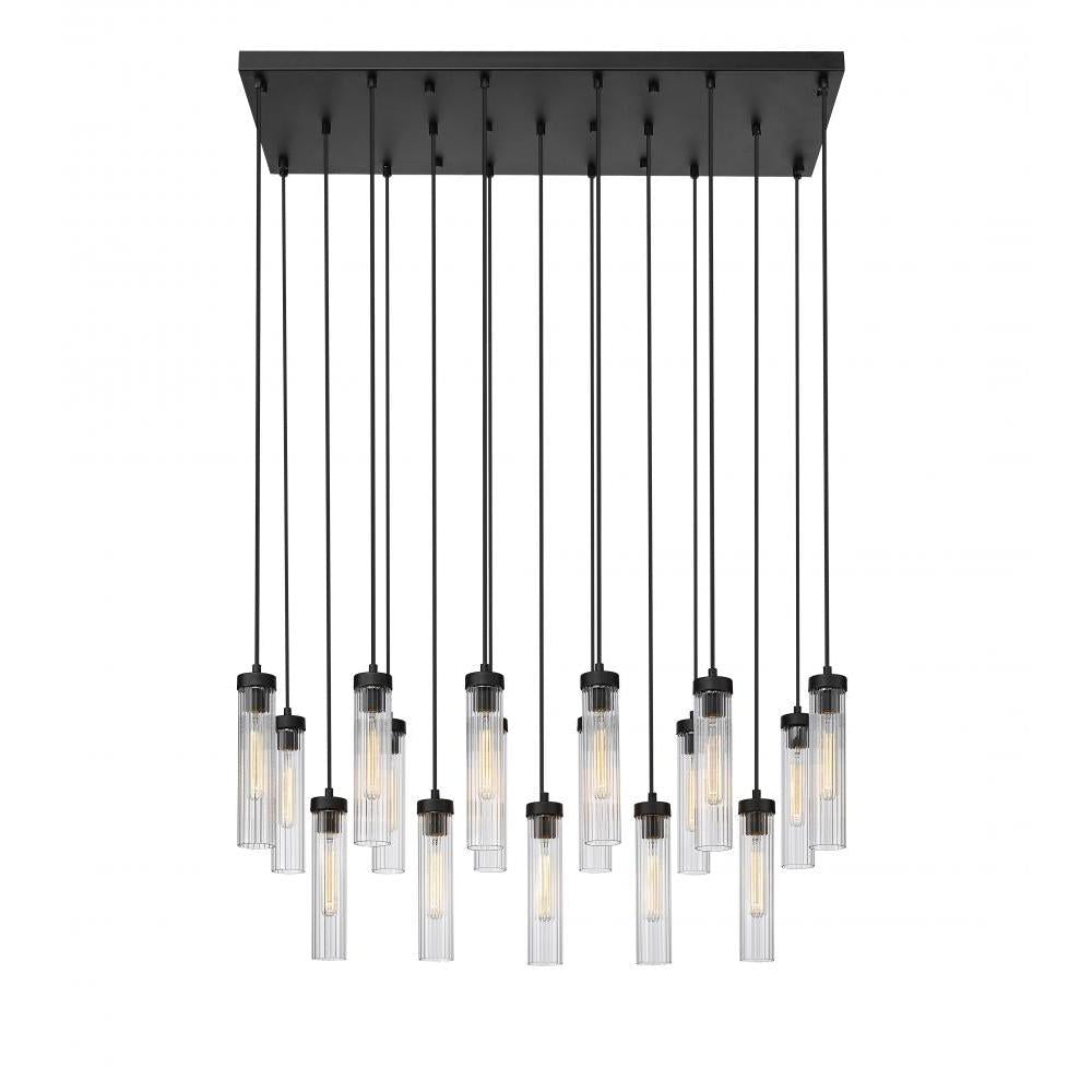 17 Light Linear Chandelier-Clear