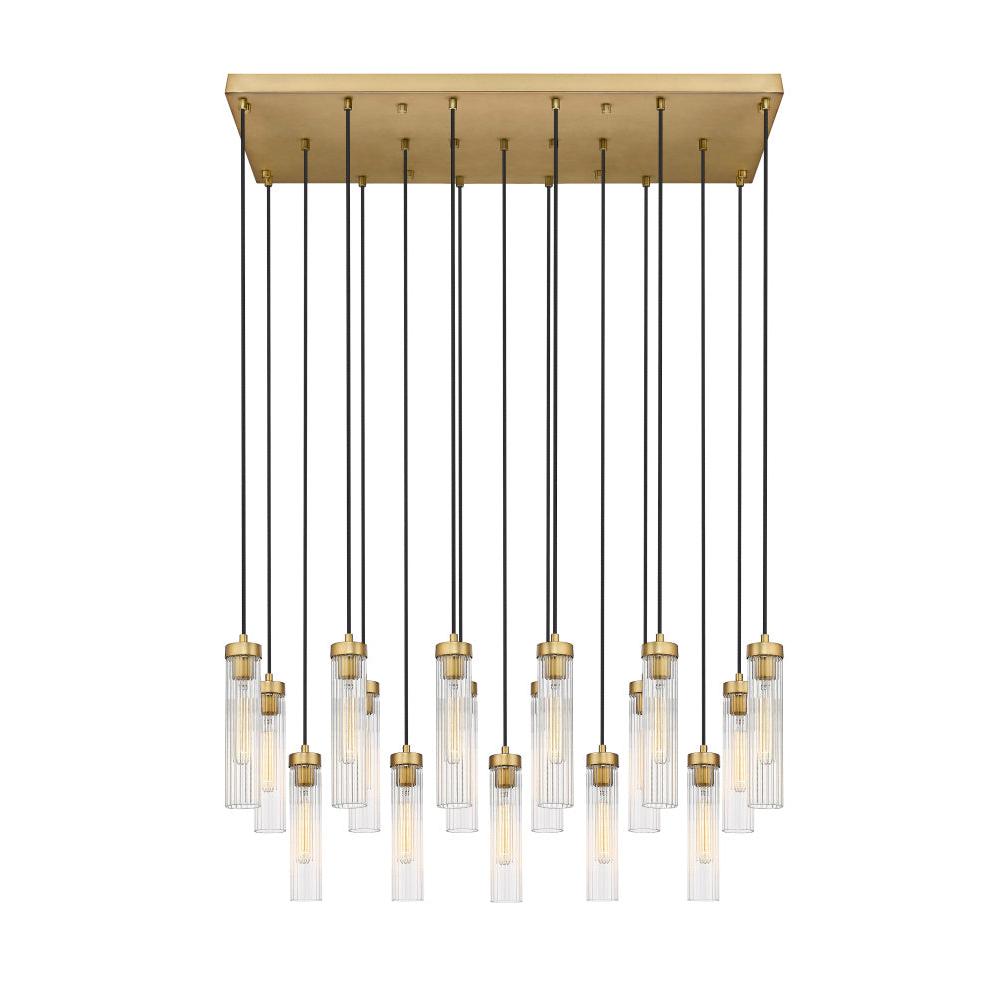 17 Light Linear Chandelier-Clear