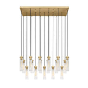 17 Light Linear Chandelier-Clear