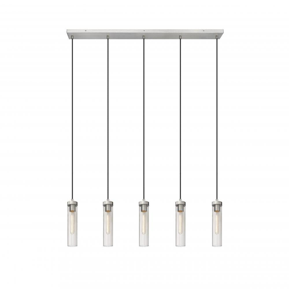 5 Light Linear Chandelier-Clear