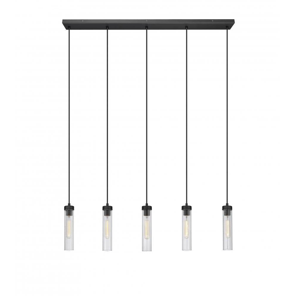 5 Light Linear Chandelier-Clear