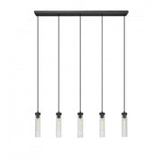 5 Light Linear Chandelier-Clear