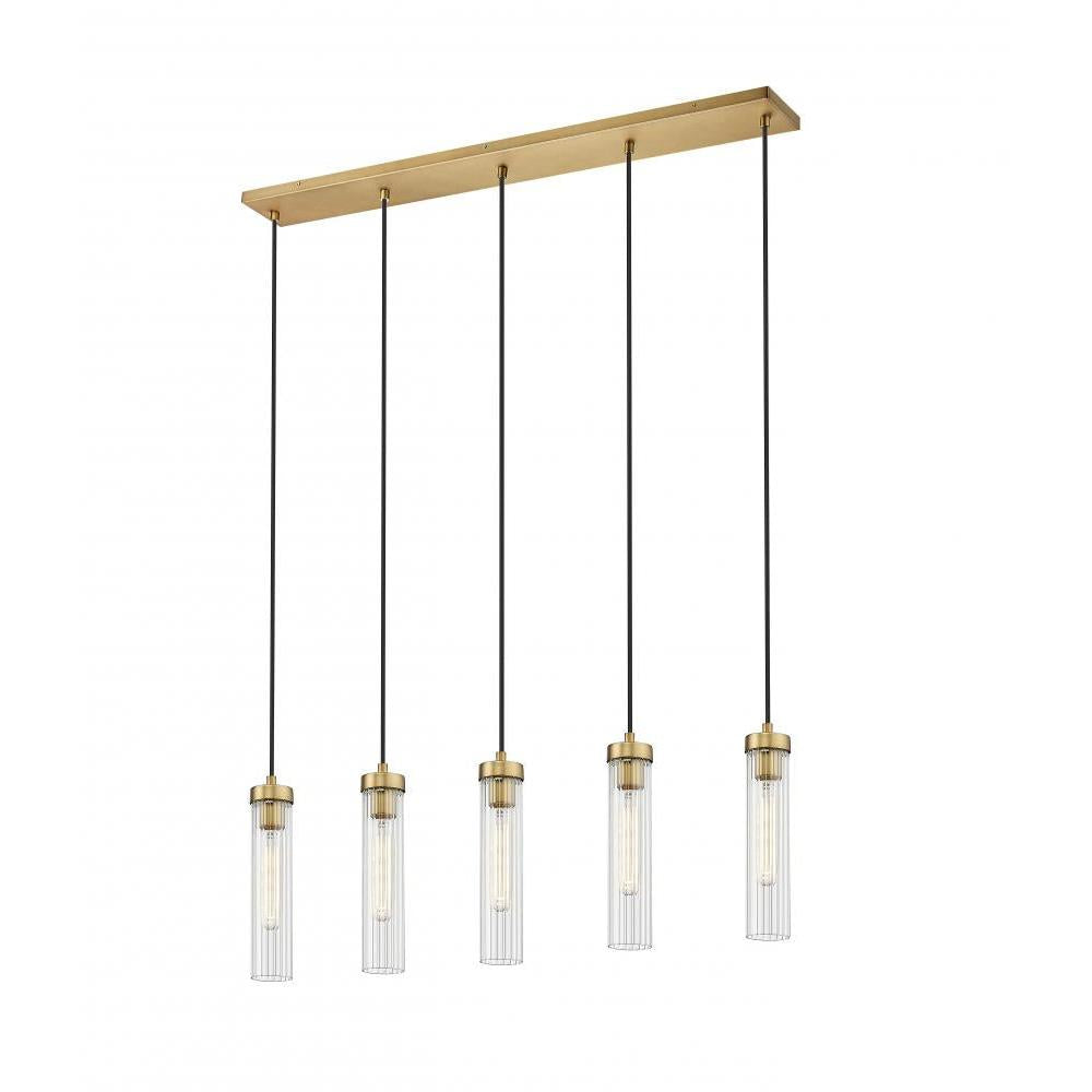 5 Light Linear Chandelier-Clear