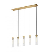 5 Light Linear Chandelier-Clear