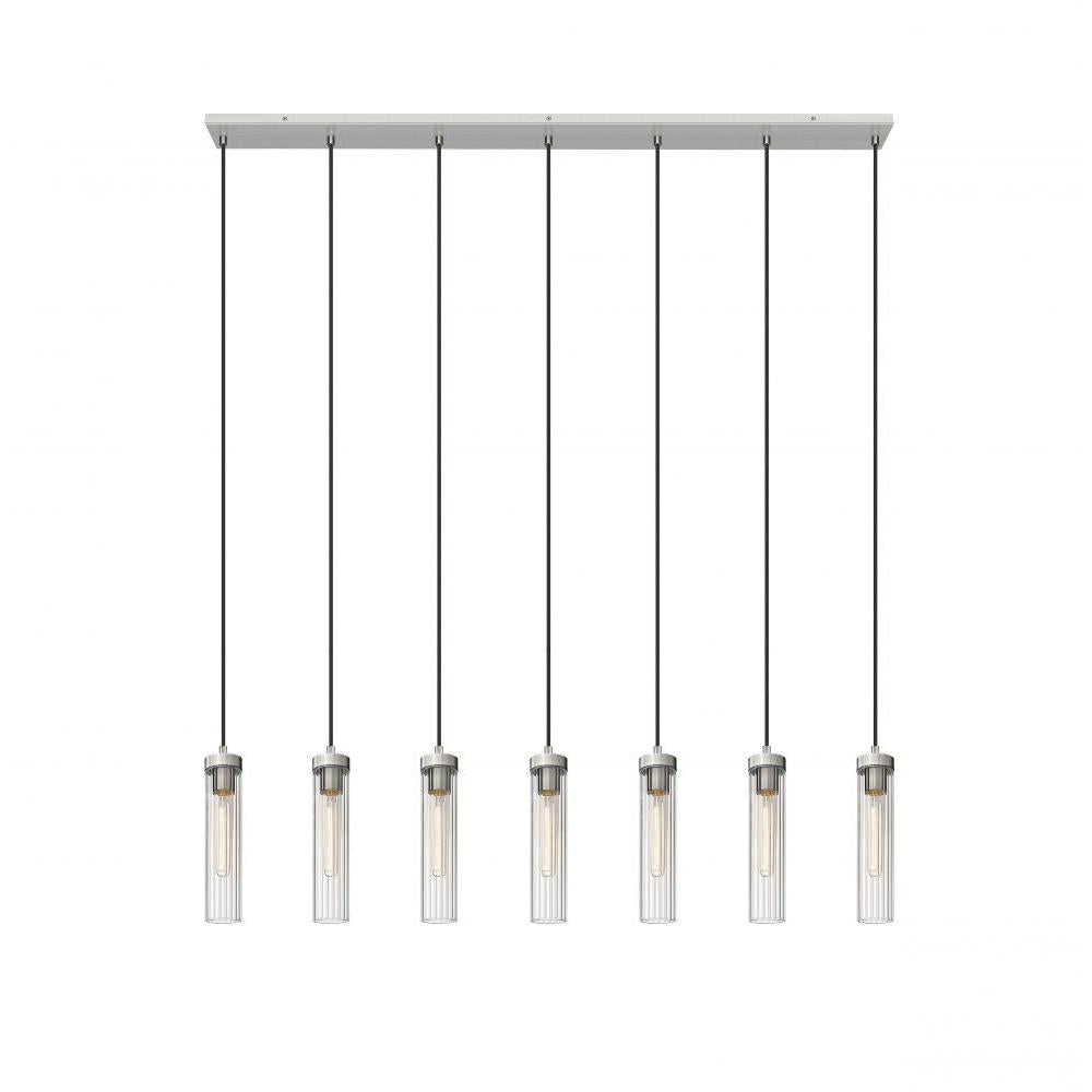 7 Light Linear Chandelier-Clear
