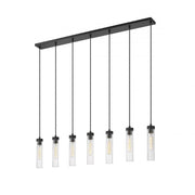 7 Light Linear Chandelier-Clear
