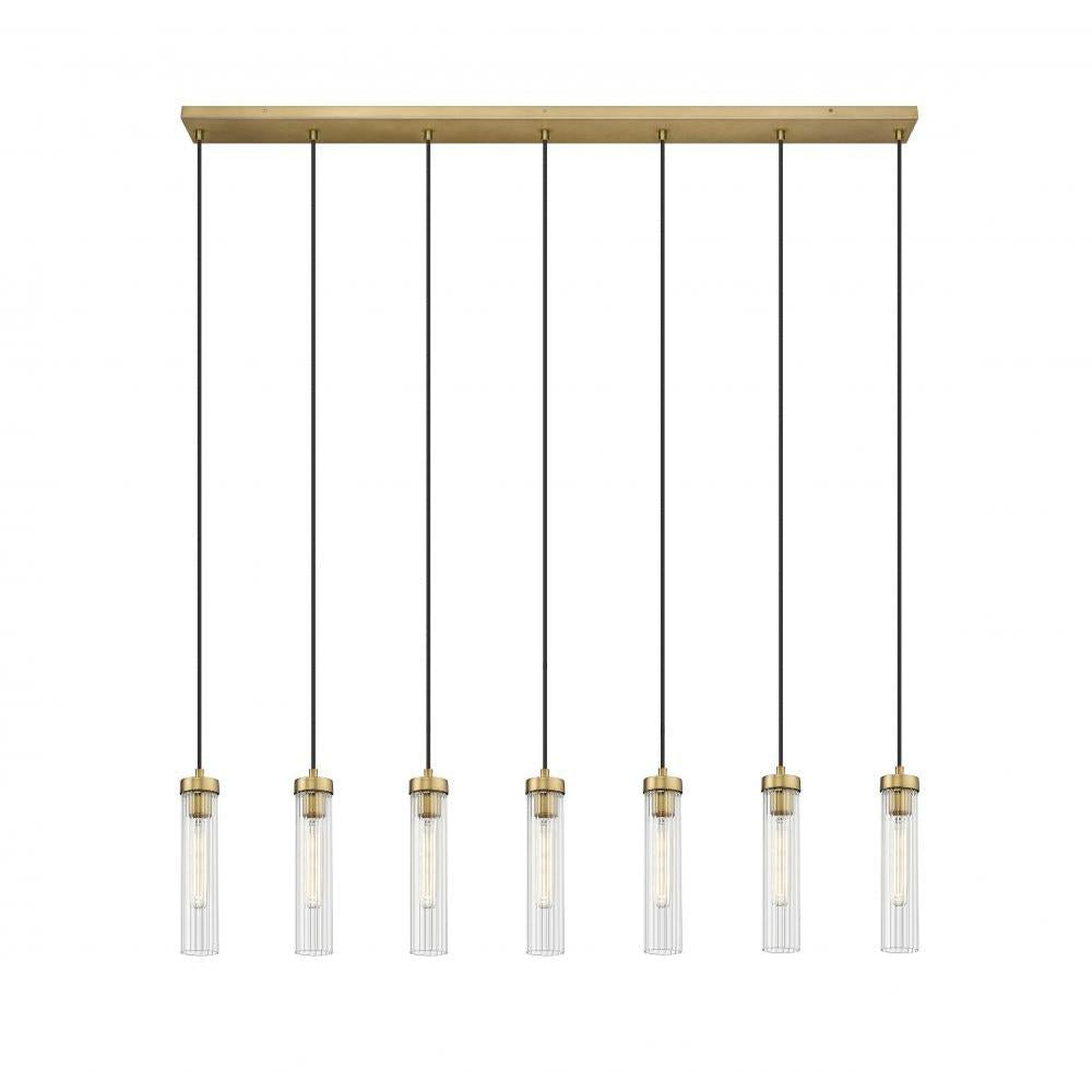 7 Light Linear Chandelier-Clear