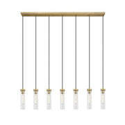7 Light Linear Chandelier-Clear
