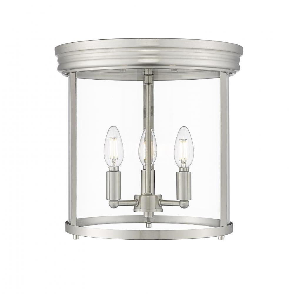 3 Light Flush Mount Light-Clear