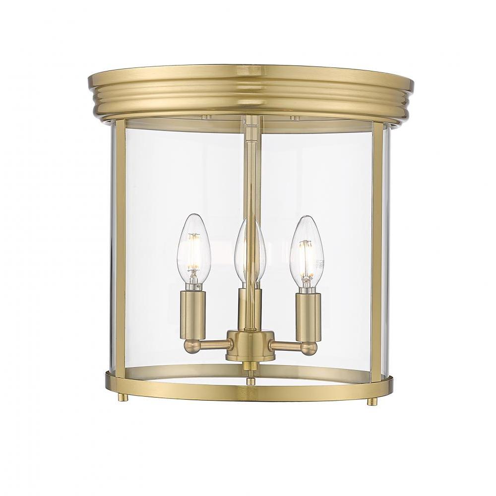 3 Light Flush Mount Light-Clear