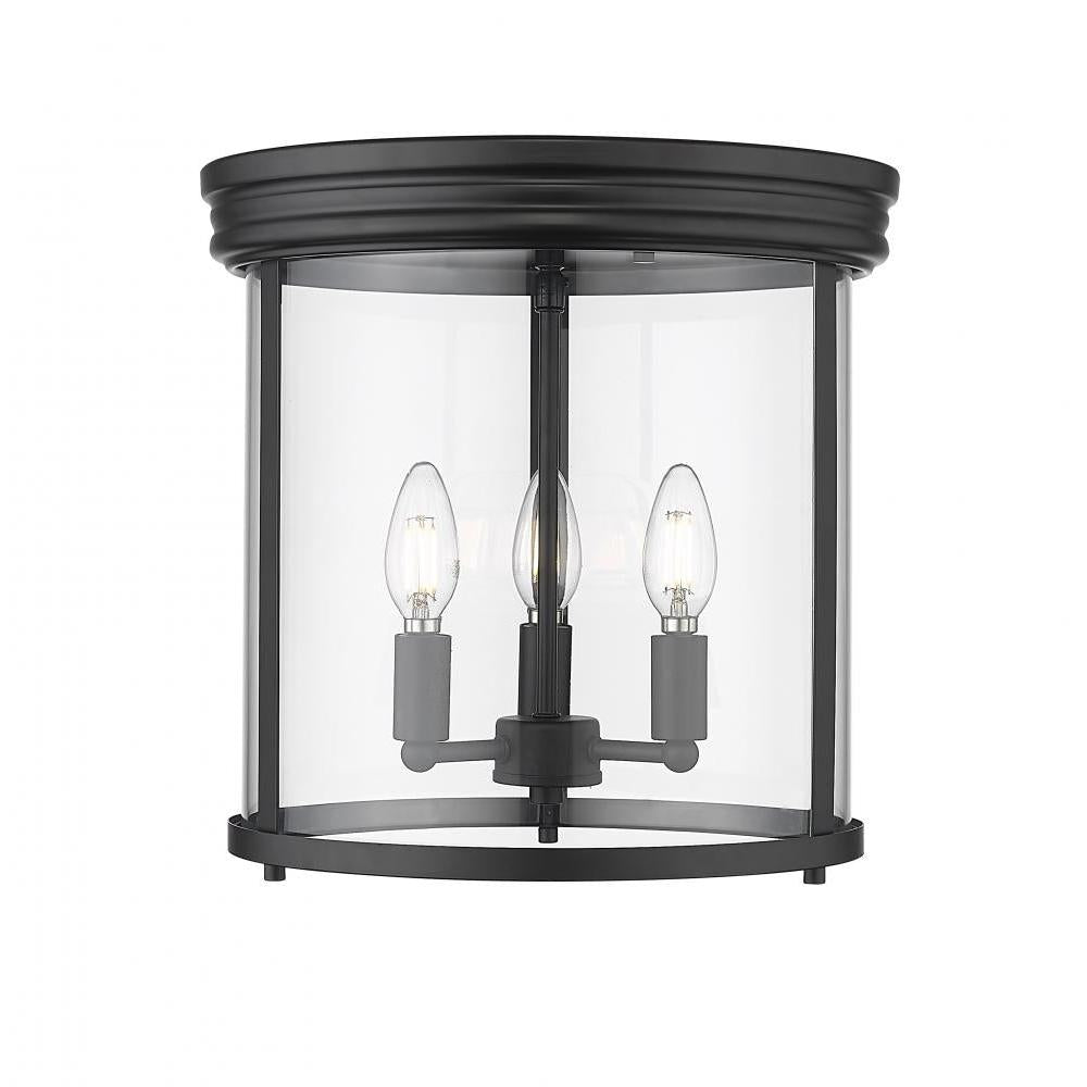 3 Light Flush Mount Light-Clear