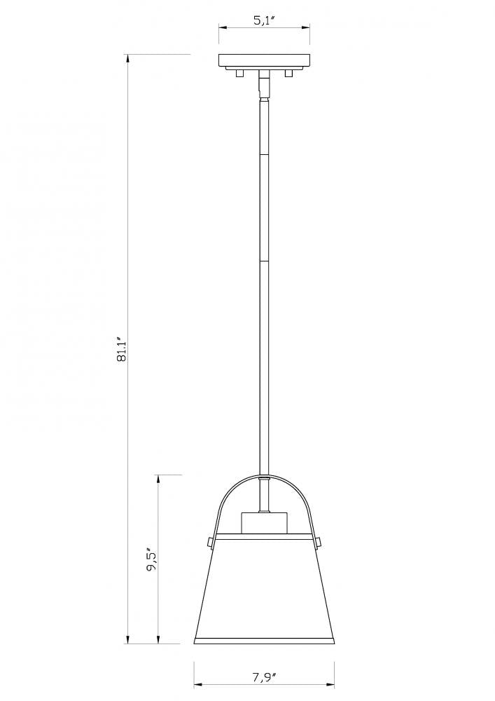 Z-Lite Lighting 743P8-BN Pendant Farm House - Nickel