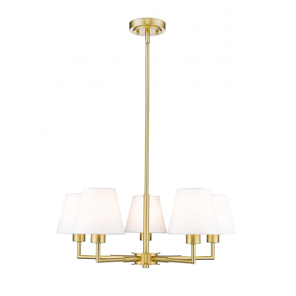 5 Light Chandelier-White Linen