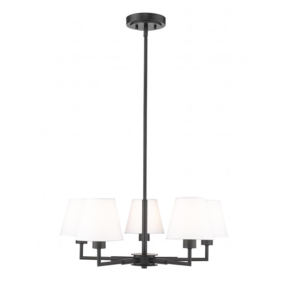 5 Light Chandelier-White Linen