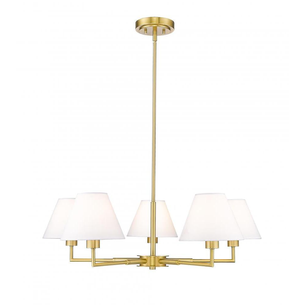 5 Light Chandelier-White Linen
