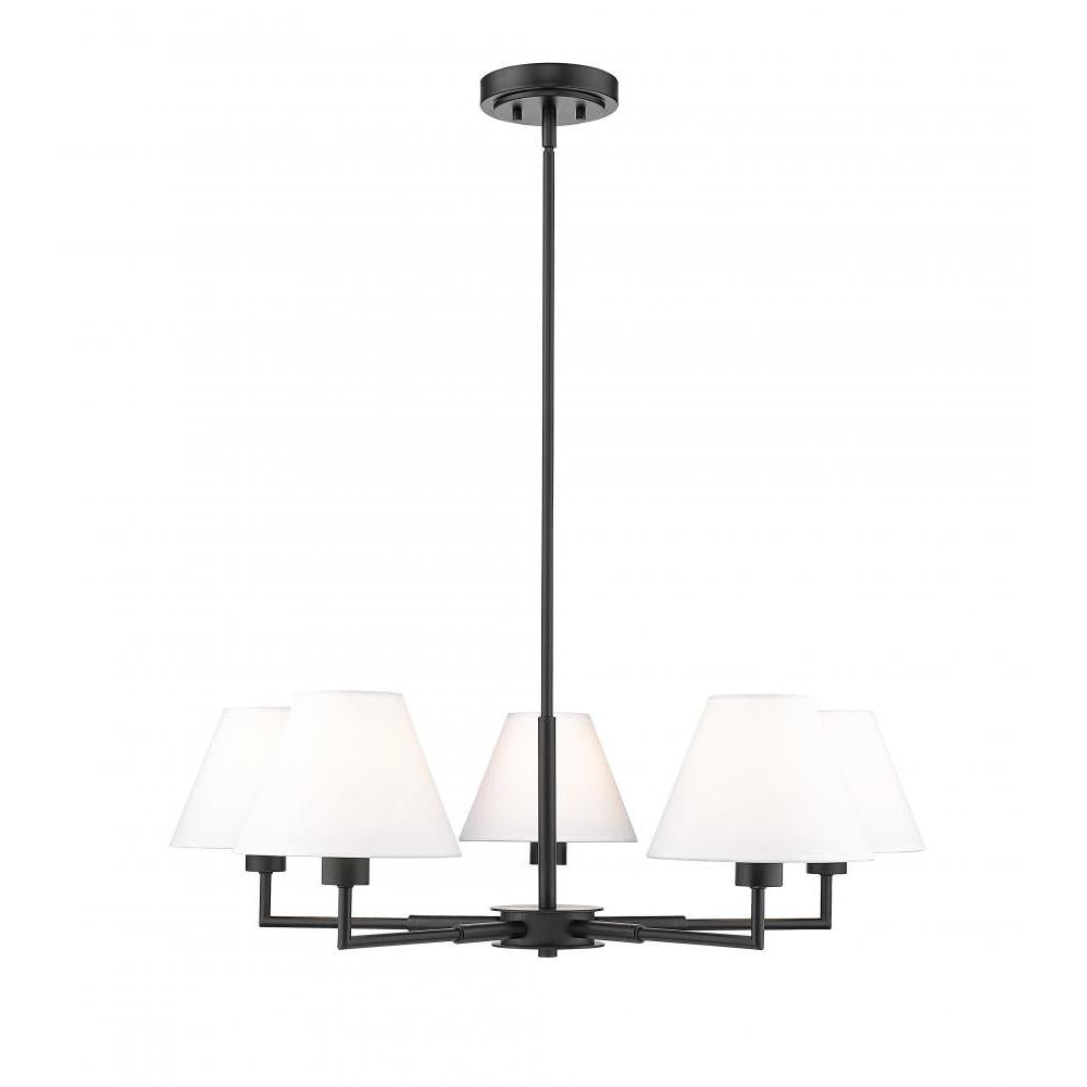 5 Light Chandelier-White Linen