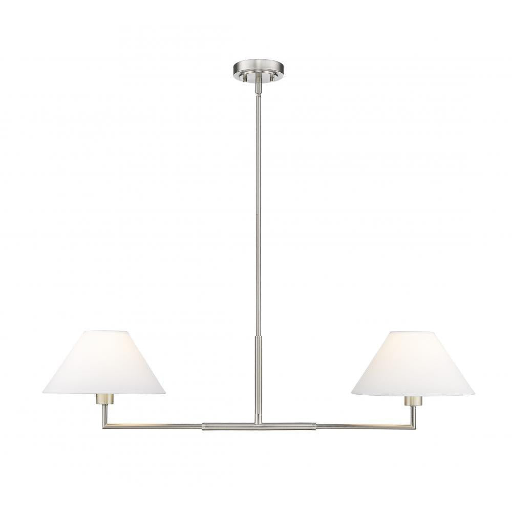 2 Light Chandelier-White Linen