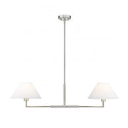 2 Light Chandelier-White Linen