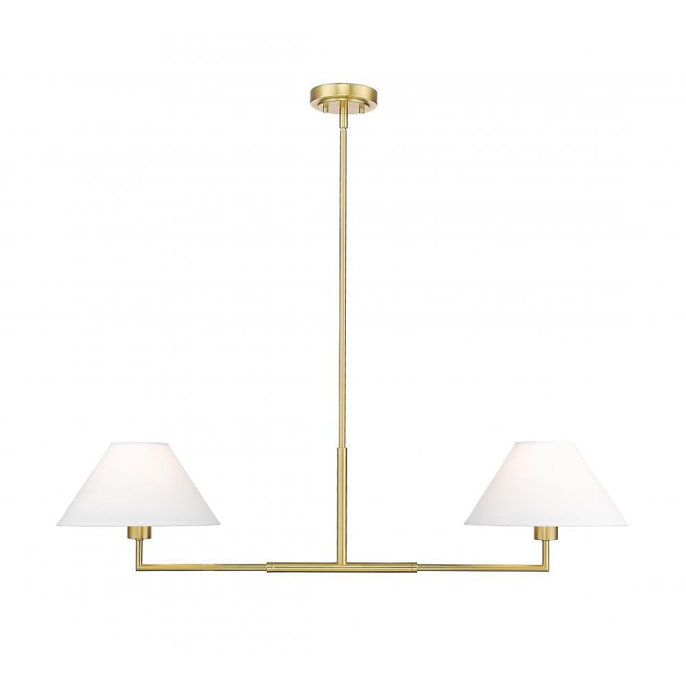 2 Light Chandelier-White Linen