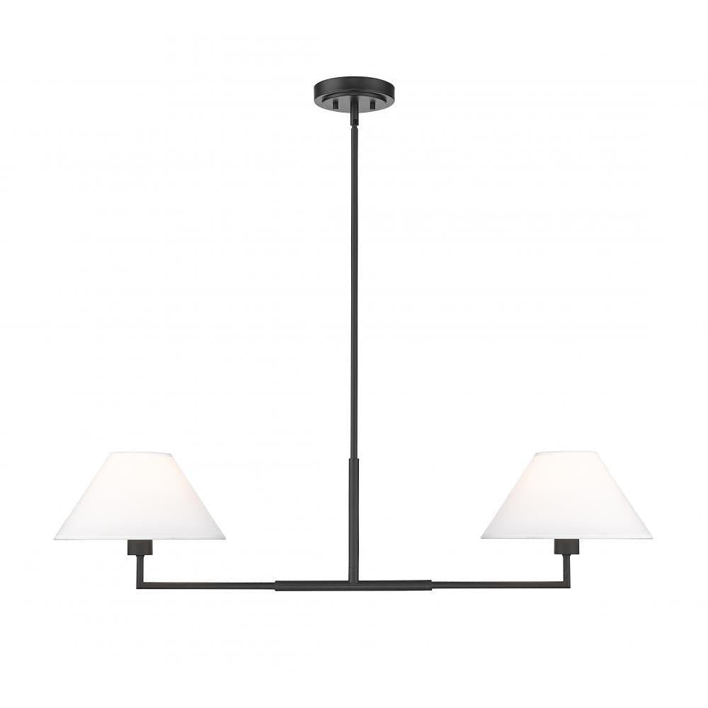 2 Light Chandelier-White Linen