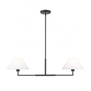 2 Light Chandelier-White Linen